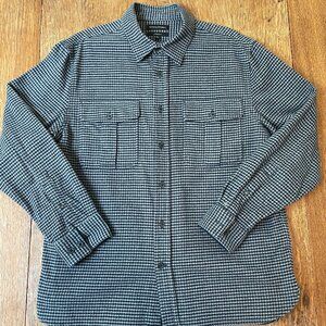 Banana Republic Men's Shirt Jacket - Large, Navy Blue & Grey Houndstooth